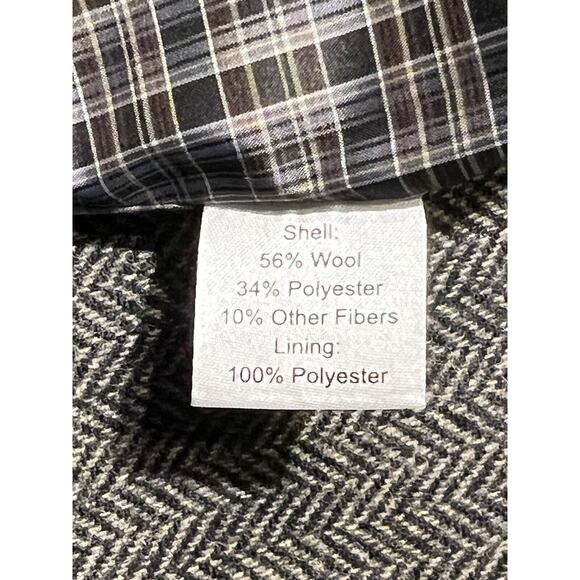 Joseph Abboud XL 44R Mens Gray Herringbone Flannel Blazer Sport Jacket - Picture 14 of 14